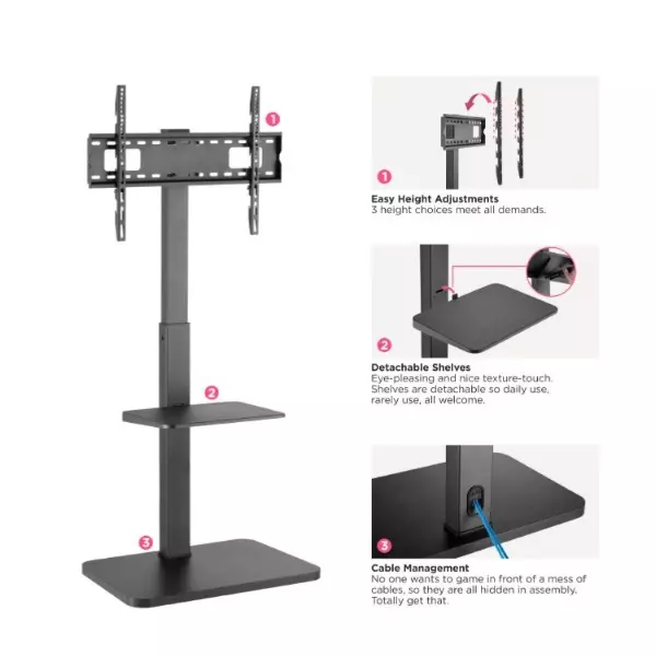 &divide; Soporte de suelo equip para pantalla de 37"-75" equip vesa max 600x400 max.40kgs