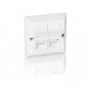 &divide; Placa frontal universal equip roseta keyston 2 puertos 45? 760301