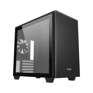 &divide; Caja micro atx fsp cst360 frontal rejilla disipador max 165mm gpu max 370mm negro