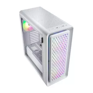 &divide; Caja e-atx fsp cut593p cristal cables mallado intercambiable front 4xargb cpu 175mm gpu 400mm blanca
