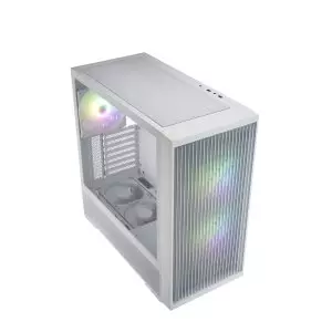 &divide; Caja atx fsp m330 cristal templado frontal mesh 4 ventiladores disipador max 185mm gpu max 400mm bla