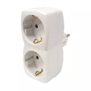 &divide; Ladron de 2 tomas hama 00108876 3600w 250v color blanco