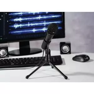 &divide; Microfono sobremesa hama mic-p35 allround jack 3.5mm con tripode cable 2.5m