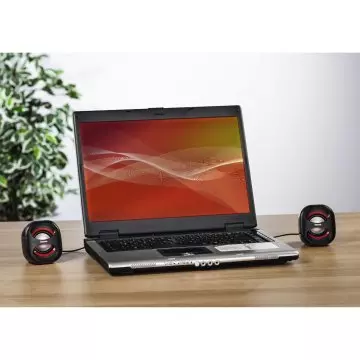 &divide; Altavoces 2.0 hama sonic mobil 183 jack 3.5mm alimentado por usb entrada para auriculares control