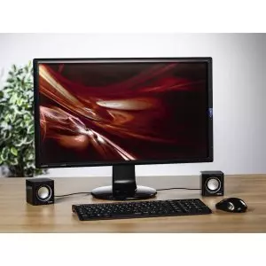 &divide; Altavoces 2.0 hama sonic mobil 185 jack 3.5mm alimentado por usb control de volumen color negro
