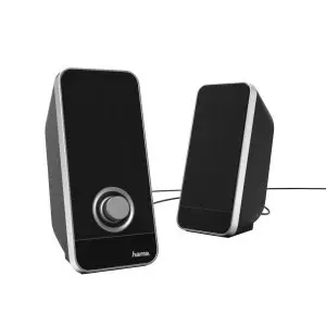 &divide; Altavoces 2.0 hama sonic ls-206 jack 3.5mm alimentado por usb control de volumen color negro
