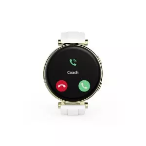 &divide; Smartwatch hama 7000 amoled 1.32" ip68 3atm manos libres diferentes sensores blanco oro