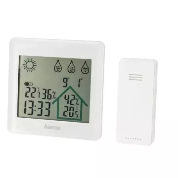 &divide; Estacion metereologica hama action pronostico del tiempo temperatura humedad hora y alarma color bla