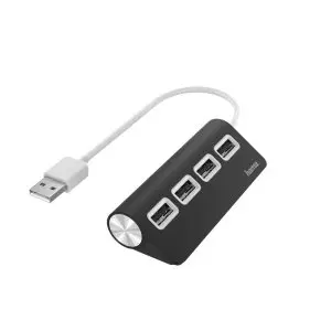 &divide; Hub usb 2.0 hama con 4 puertos usb 2.0 480mbits color negro