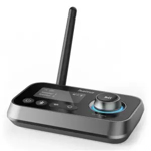 &divide; Adaptador bluetooth hama link.it duo transmisor receptor  jack 3.5mm usb-c 1m lcd controles