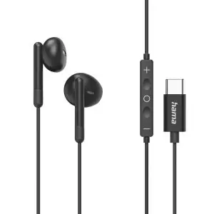 &divide; Auricular intrauditivo usb-c hama classy microfono cable 1.2m color negro