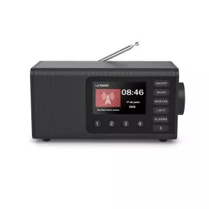 &divide; Radio digital con altavoz hama dr1001 fm/dab+ bt pantalla 4.3" 5w reloj despertador negro