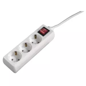 &divide; Regleta alimentacion hama con 3 tomas interruptor 1,4m color blanco