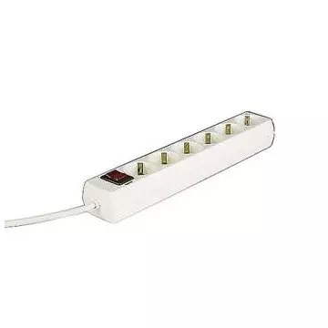 &divide; Regleta alimentacion hama con 6 tomas interruptor 1,4m color blanca