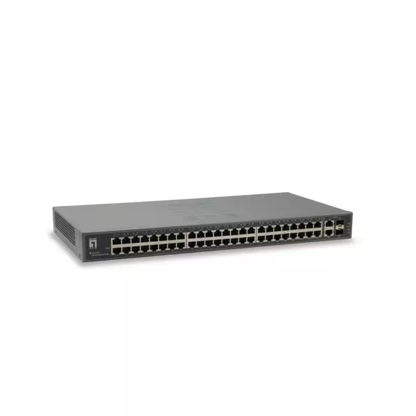 &divide; Switch level one 50-port fast ethernet switch, 2 x gigabit sfp/rj45 combo