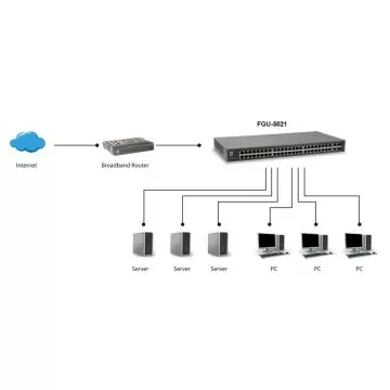 &divide; Switch level one 50-port fast ethernet switch, 2 x gigabit sfp/rj45 combo