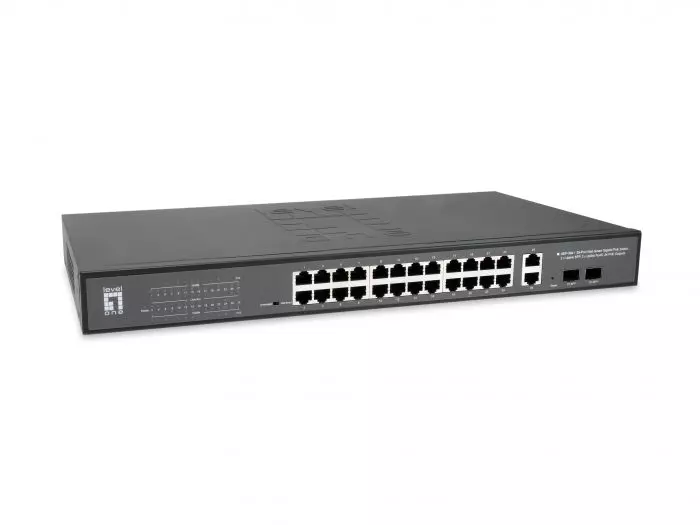 &divide; Switch level one gep-2841 poe websmart 24p 10/100/1000 poe 375w + 2 uplink sfp + 2 uplink rj45