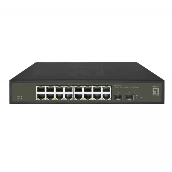 &divide; Switch semigestionable level one hilbert 16p giga + 2p sfp giga carcasa metalica
