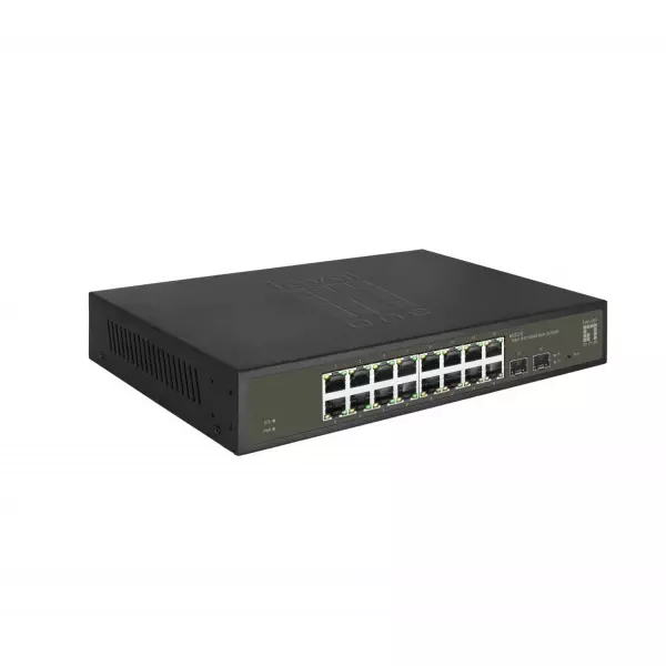 &divide; Switch semigestionable level one hilbert 16p giga + 2p sfp giga carcasa metalica