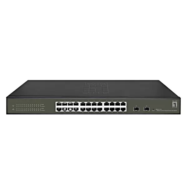 &divide; Switch semigestionable level one hilbert 24p giga + 2p sfp giga carcasa metalica