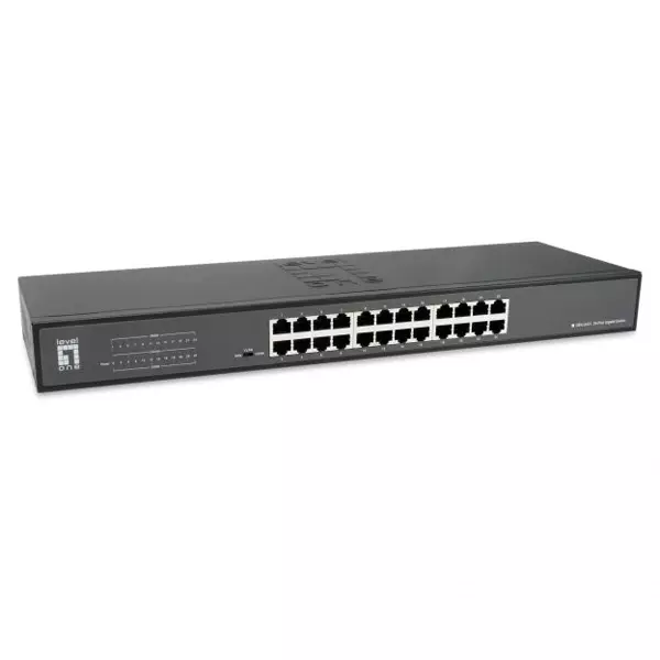 &divide; Switch no gestionable levelone geu-2431 24p gigabit dip modo:  nom-vlan-cenk rack 19" carcasa metal