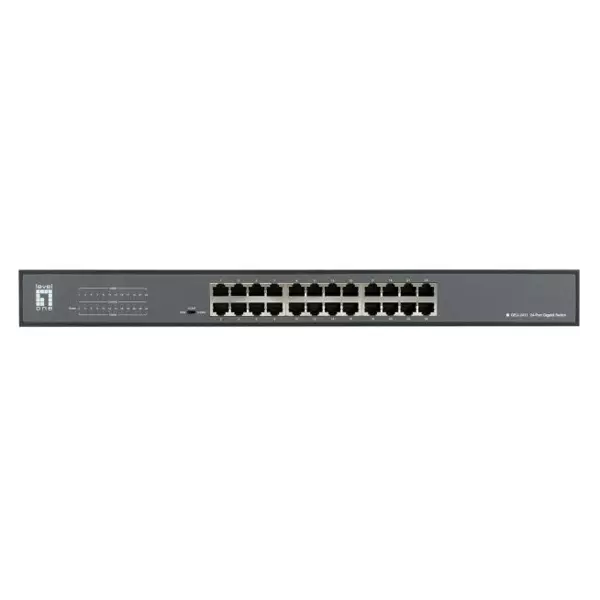 &divide; Switch no gestionable levelone geu-2431 24p gigabit dip modo:  nom-vlan-cenk rack 19" carcasa metal