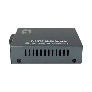 &divide; Conversor de medios gigabit levelone  rj45 a sc, poe pse monomodo 1310nm 20km gvt-2014