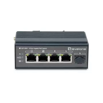 &divide; Switch industrial level one igp-0501 5p poe giga y 1p sfp 240w carril din