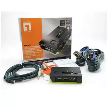 &divide; Conmutador automatico sobremesa level one v/t/m 1a2 cpus usb con audio cables incluidos