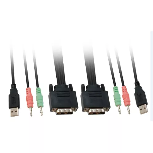 &divide; Conmutador automatico level one v/t/m 1a2 cpus dvii usb con audio cables incluidos kvm-0260