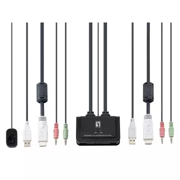 &divide; Conmutador automatico level one v/t/m 1a2 cpus hdmi usb con audio cables incluidos