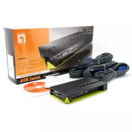 &divide; Conmutador automatico sobremesa level one v/t/m 1a4 cpus usb cables incluidos