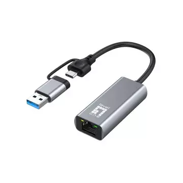 &divide; Adaptador usb-c level one usb-0423 a rj45 1x2.5 gigabit con adaptador a usb-a