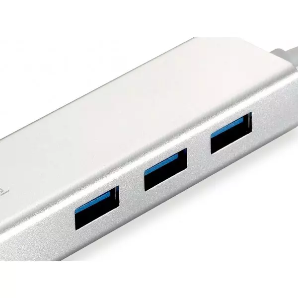 &divide; Adaptador usb-c a gigabit ethernet rj45 level one con hub usb 3.0 3 puertos