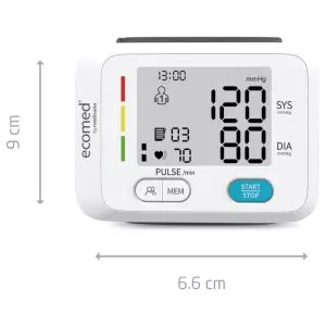 &divide; Tensiometro de mu?eca medisana bw-83e pantalla lcd 120 memorias detector arritmia indicador semaforo