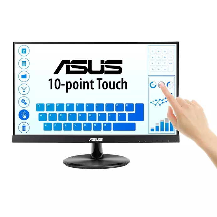&divide; Monitor 22" tactil hdmi vga asus vt229h fhd 60hz 5ms altavoz tactil 10 puntos negro