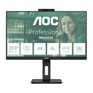 &divide; Monitor 24" dp hdmi aoc 24p3qw ips fhd 75hz 1ms altavoz webcam hub usb negro