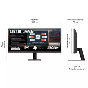 &divide; Monitor 29" dp hdmi lg 29u511a-b profesional ips uwfhd 100hz 5ms negro