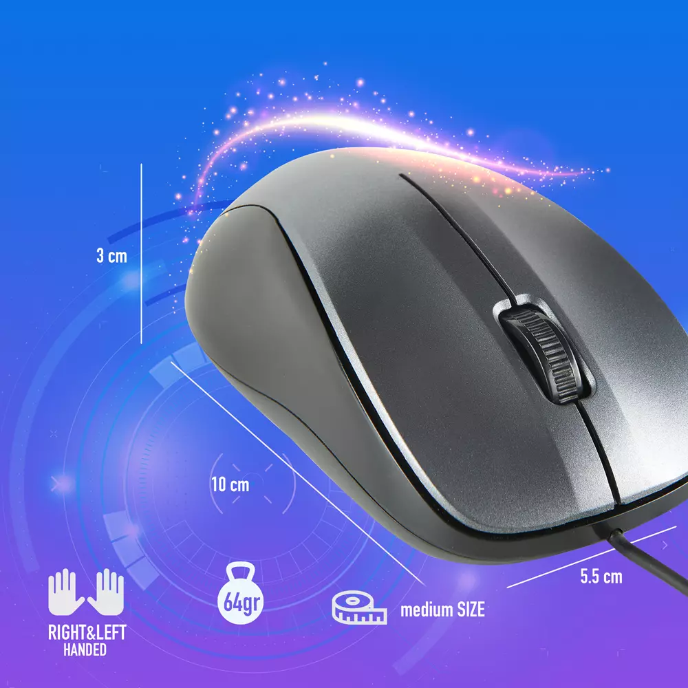 &divide; Mouse ngs crew gray con cable de 1200 dpi
