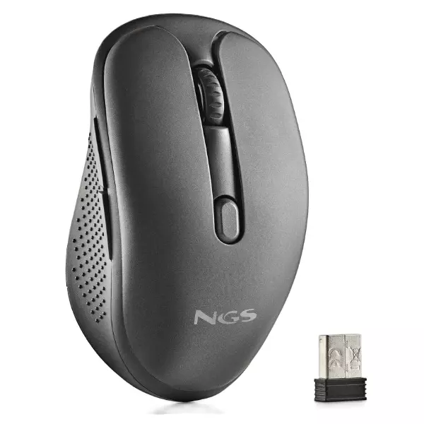 &divide; Mouse ngs wireless evo rust black recargable con teclas silenciosas negro