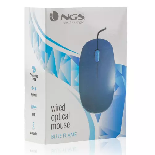 &divide; Mouse ngs flame blue optico con cable