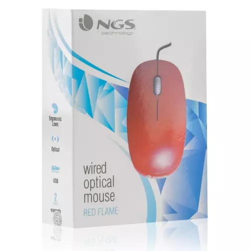 &divide; Mouse ngs flame red optico con cable