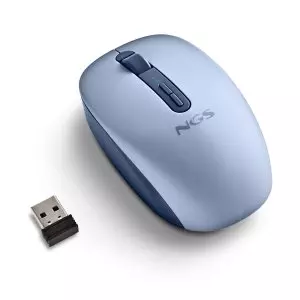 &divide; Mouse ngs wireless fog dual blue bluetooth 5.2 2.4ghz multidispositivo 1600dpi silencioso color azul