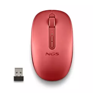 &divide; Mouse ngs wireless fog dual red bluetooth 5.2 2.4ghz multidispositivo 1600dpi silencioso color rojo
