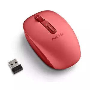 &divide; Mouse ngs wireless fog dual red bluetooth 5.2 2.4ghz multidispositivo 1600dpi silencioso color rojo