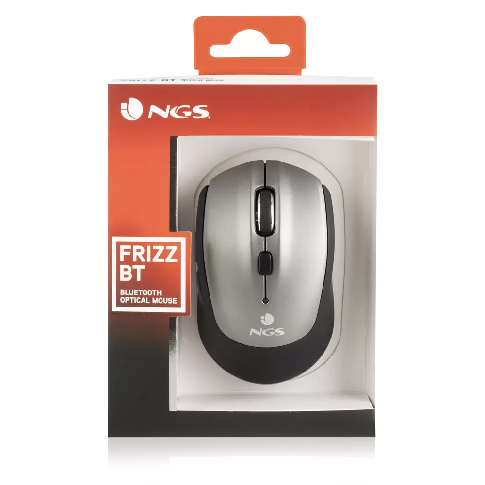 &divide; Mouse ngs wireless y bluetooth frizz 1000/1600 dpi con 5 botones color plata/negro