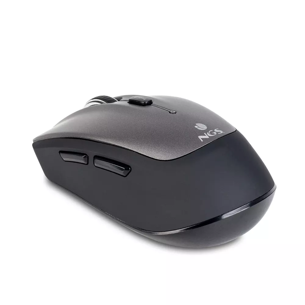 &divide; Mouse ngs wireless y bluetooth frizz 1000/1600 dpi con 5 botones color plata/negro
