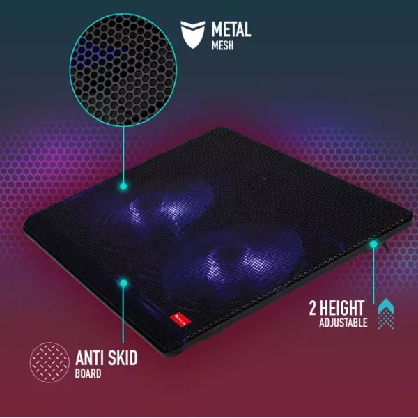 &divide; Base de refrigeracion para portatiles ngs jet stand hasta 15.6" 2 ventiladores iluminacion led 1xusb