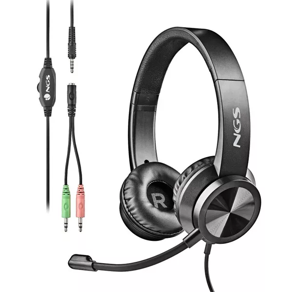 &divide; Headset jack 3.5mm ngs msx11 pro mic control volumen 1.8m negro