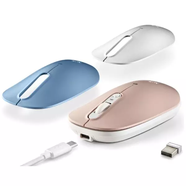 &divide; Mouse ngs wireless y bluetooth shell rb 1600dpi nano receptor usb 3 dispositivos 3 carcasas de color